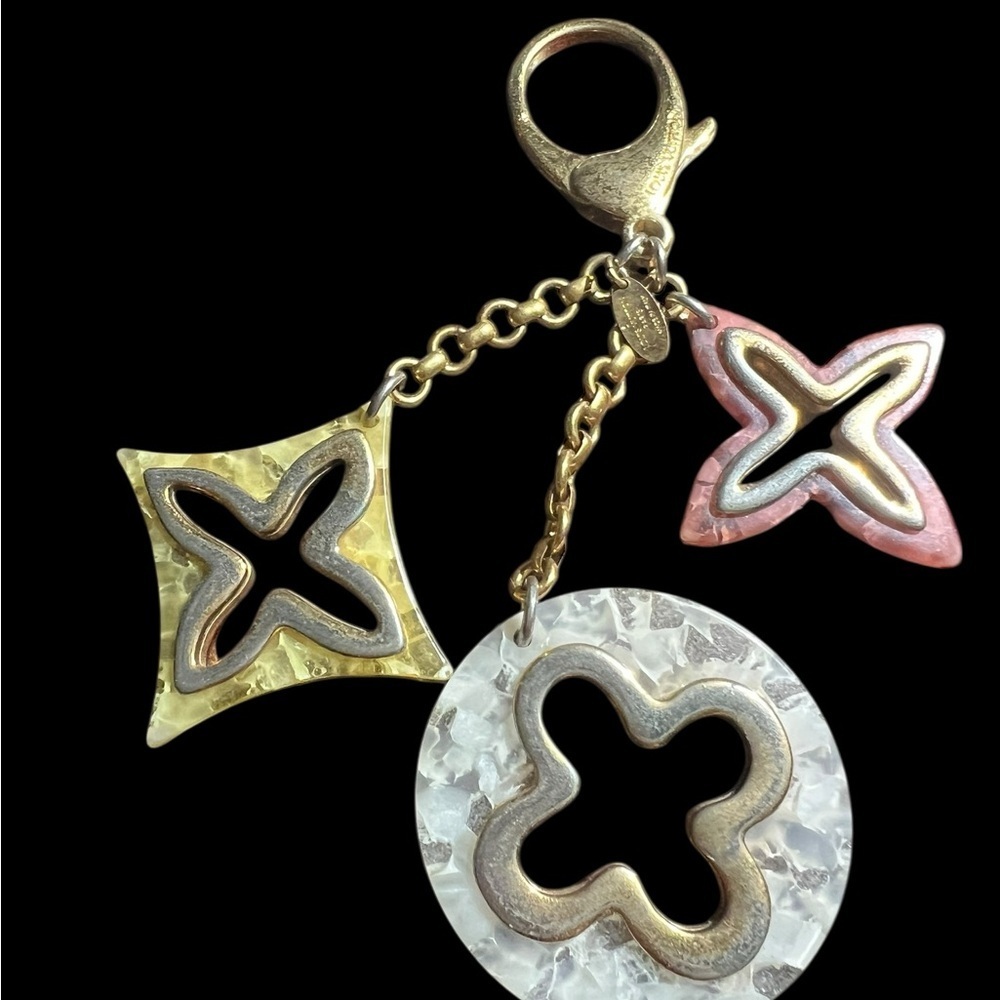 Louis Vuitton Gold, Pink, And White Key Holder/Bag Charm